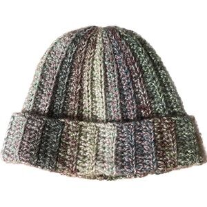 striped crocheted beanie